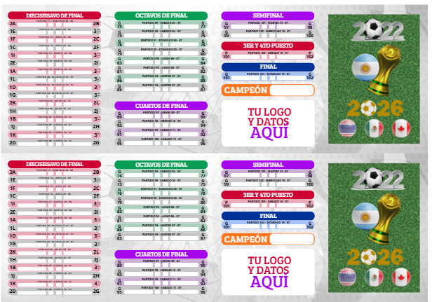 Mega Pack Mundial 2026 – Fixtures Editables en Canva con tu logo + Álbumes Históricos + Stickers Fútbol | Descarga Inmediata