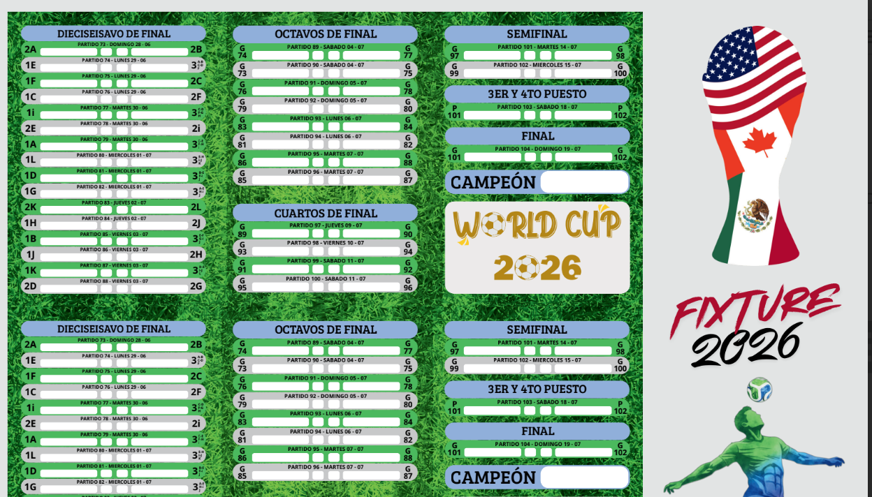 Mega Pack Mundial 2026 – Fixtures Editables en Canva con tu logo + Álbumes Históricos + Stickers Fútbol | Descarga Inmediata